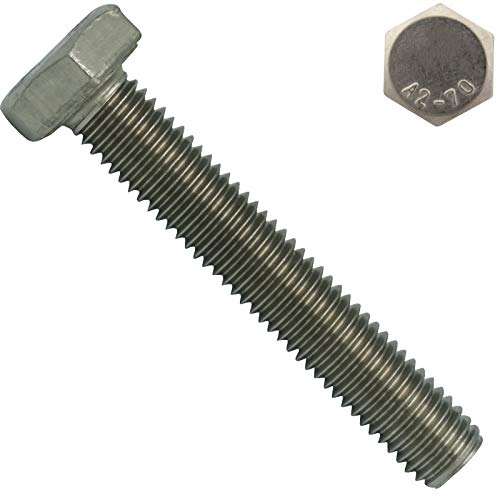 Sechskantschrauben - M12x200 mm - 40 Stück - DIN 933 / ISO 4017 - Edelstahl A2 - Vollgewinde - Maschinenschrauben - SC933