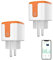 WLAN Steckdose Plug, Intelligente Kabelloser Steckdosenstecker, funktioniert Sprachsteuerung mit Alexa Google Home, WLAN-Fernbedienung und Timer-Funktion, 16A 2,4 GHz Smart Steckdose Strommesser (2er)