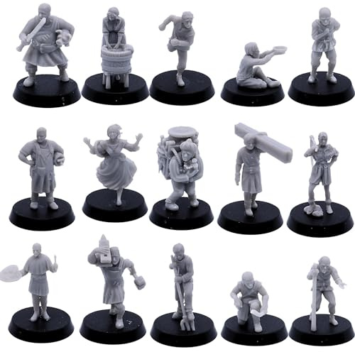 Forged Terrain Townsfolk Set NPC Villagers Donjons et Dragons Miniatures Jeux de table DND Minis D&D Figurines en vrac