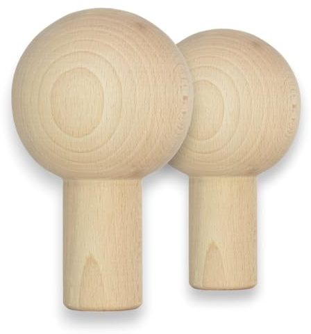 GRIPNATIC Kugelgriffe für FingerPeg 1.0 – EIN Paar kugelförmige Klettergriffe für Pegboard - Holzsphärenstangen Φ76 mm - FingerPeg 1.0 Erweiterungsgriffe zum Training des Pinchgriffs