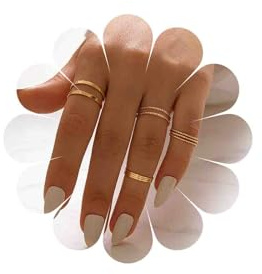 Katshdan Knuckle ring for Women Gold Knuckle Finger Ring Stackable Joint Knuckle Midi Ring Minilmalist KnuckleFinger Joint Stacking Ring Hollow Ring Sets