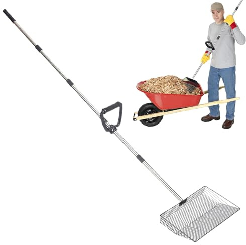 Recogedor Gallinero | Tamizador de Lecho Antiadherente,Herramienta Extensible De Tamizado para Lecho De Gallinas para Conejo, Aves Corral, Perro, Caballo, Gato Y Granja