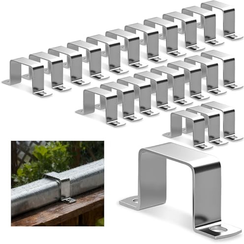 Sturiz 24 st fyrkantiga rörklämmor 304 rostfritt stål fyrkantsrör 20 x 20 mm rörklämma U-klämma hörnklämmor fyrkantsrörsklämmor för husdörrar, fönster, vattenförsörjning och andra rör
