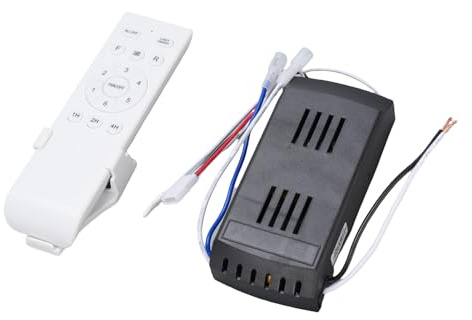 Smandy Kit de Control Remoto Universal para Ventilador de Techo, Receptor de Controlador de Luz de Repuesto de 6 Velocidades CC con Temporizador 1H 2H 4H para una Fácil Configuración
