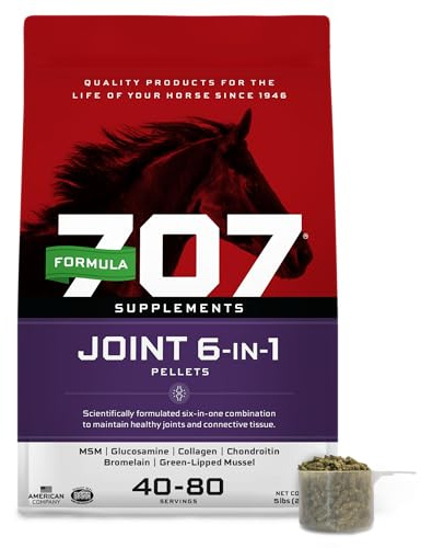 Formula 707 Joint 6in1 Equine Supplement 5 lb Bag - Support for Joint Integrity and Inflammatory Response in Horses - Green-Lipped Mussel, MSM, Glucosamine, Chondroitin & Collagen