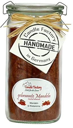 Candle Factory Mini-Jumbo Kerze im Weck-Glas in tollen Farben Duft: gebrannte Mandeln