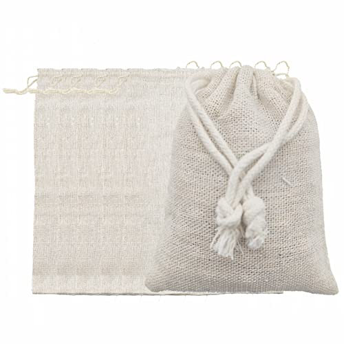 Jizxol 6 sacchetti di iuta, 20 x 30 cm, grandi sacchetti di cotone, sacchetti di lino, sacchetti di iuta con coulisse, per il compleanno dei bambini, regalo fai da te per matrimoni, feste all'aperto