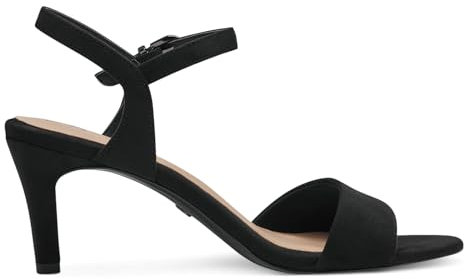 Tamaris Damen Sandaletten, Frauen Sandalen,Sommersandalen,bequem,flach,Sommerschuhe,Freizeitschuhe,offene Schuhe,Strandschuhe,Black,36 EU