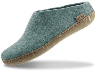 GLERUPS Slip On Slippers Women and Men | Unisex Slip-on Wool Slippers with Leather Sole | Comfy Slippers Women Men | Cosy Gents and Ladies Slippers