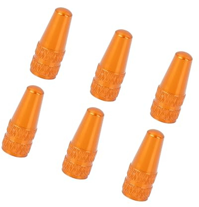 Motoforti 6pcs French Type Valve Caps Aluminum Alloy Bike Bicycle Tire Valve Stem Caps Dust Covers Orange Long-Lasting