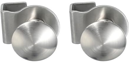 PATIKIL 1-1/8 Glass Door Pull Handle, Stainless Steel 2Pcs No Drilling Door Clips Pulls Handles Knobs with Screw for 5-8mm Shower Glass Cabinet Drawer Display Showcase, Silver