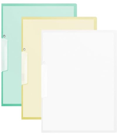 3 carpetas con fundas de plastico A4, carpeta con hebilla lateral giratoria, tapas de encuadernación A4, cubierta con clip para documentos escolares y de oficina (A)