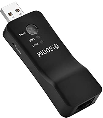 VELATEMOR Adattatore Wifi USB Wireless, Ripetitore Wireless USB da 300m, Amplificatore di Segnale AP Wifi Smart TV Network Adapter per la Rete di Computer Desktop