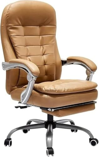 HTERWQEA Chaise Bureau Ergonomique avec Repose-Pieds, accoudoirs rembourrés, Chaise pivotante réglable, Base roulante silencieuse, Confortable à Dossier Haut for Poste Travail, étude ou Jeu