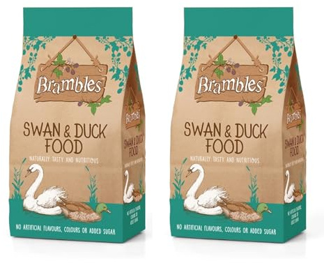 HOCHSTE Brambles Floating Swan & Duck Food, Nutritious Floating Pellets for Ducks, Swans & Waterfowl, Healthy Wildlife Feed for Ponds, Lakes & Garden Birds, (1.75 kg, 2 pcs)