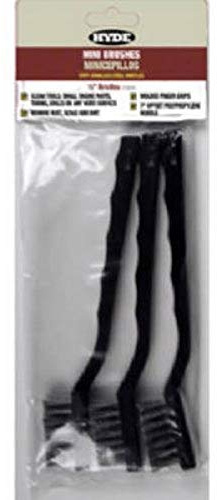 Hyde Tools 46650 Lot de 3 mini brosses en acier inoxydable Version originale