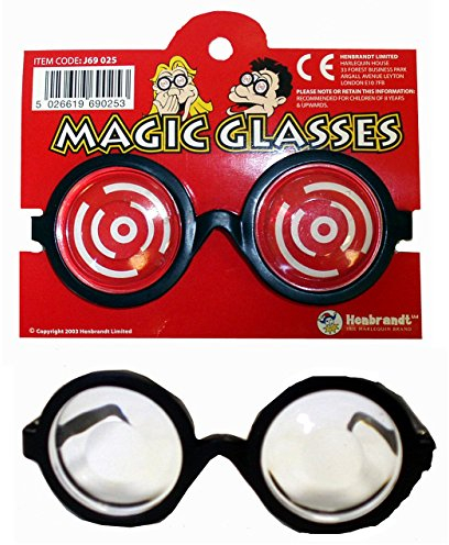 HENBRANDT Lunettes de Nerd Noir Ronde Plastique Style Novelté