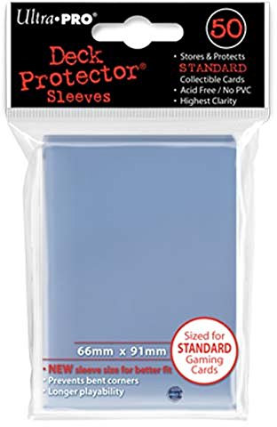 Trading Card Sleeves - 50 Ultra Pro Standard Clear Deck Protectors Pokemon/MTG Sized. 66mm x 91mm.