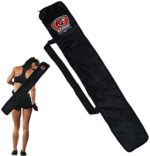 Senshi Japan Jo Tragetasche mit mehreren Taschen, Nylon, Waffentragetasche, Schwarz, 134,6 cm Lange Bokken Fall Shinai-Tragetasche