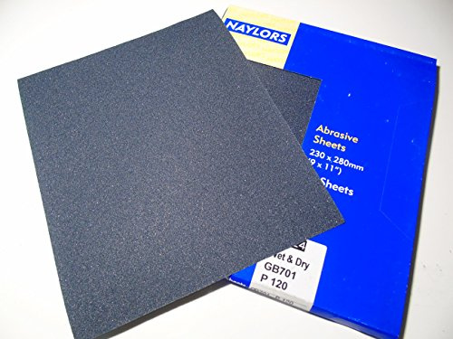 10 x Grit 120 Wet and dry Sandpaper Sheets waterproof Abrasive Coarse Medium Quality Silicon Carbide