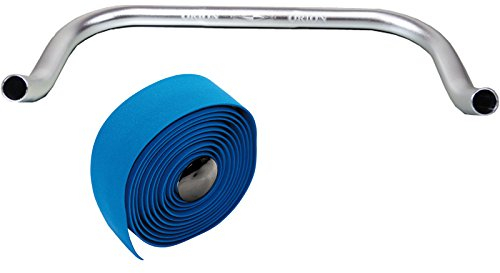 Bullhorn Fixie Singlespeed styre silver med styrband (blå, 440 millimeter)