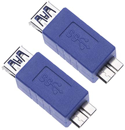 Keple 2 Piezas Adaptador Macho USB 3.0 Hembra A Micro B USB A Hembra A Macho Micro B Plug Changer Coupler Connector Adaptador De Convertidor De Extensión Corta para Computadoras (Paquete De 2)