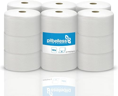 Lot de 18 Rouleaux de Papier Toilette Jumbo | Papier Toilette pour Distributeur 2-Plis, 100m/Rouleau