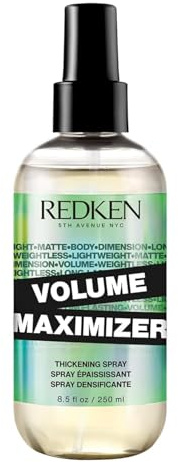 Redken Volume Maximizer Thickening Spray – Weightless Volumizing Spray For All Hair Types, Adds Flexible Volume and Body, For Thicker-Looking Hair