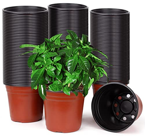 150 Pcs 15 cm Plastic Plants Nursery Pot/Pots Seedlings Flower Plant Container Seed Starting Pots for Succulents, Seedlings, Cuttings, Transplanting