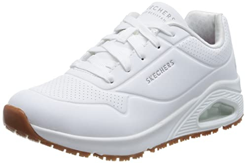 Skechers Damen Uno Sr Sneaker, White Synthetic, 39 EU