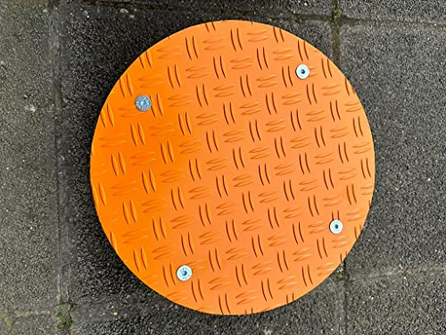 Pflanzenroller rund orange Ral2000 200kg und 400 kg Blumenroller Untersetzer Alu Riffel mit Auswahl Rollenfarbe silber/schwarz (Alu Riffel 200kg 3,5/5 Ø250mm Rolle Schwar)
