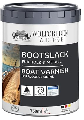 WO-WE Bootslack Parkettlack Schiffslack Holzlack Seidenglänzend Blau für Holz Boot Schiff - 750ml