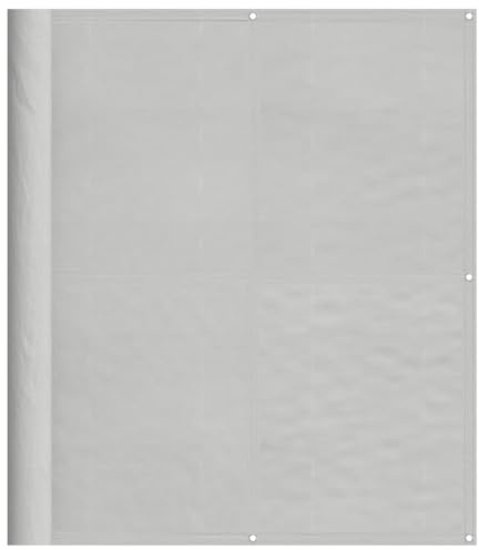 vidaXL Balkon Sichtschutz, Balkonbespannung mit Aluminium-Ösen, Balkonverkleidung Wasserfest, Balkonabdeckung Windschutz, Hellgrau 120x700cm 100% Polyester-Oxford