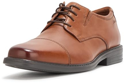 Clarks Collection Men's Cosgrove Cap Oxford, Dark Tan Leather, 10 M US