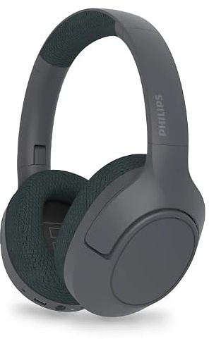 Philips Over‑Ear trådlösa brusreducerande hörlurar | Bluetooth 5.2 | 60 timmars speltid | Djup bas | Vikbar bekväm passform | ANC Pro | Multipoint | 40 mm drivrutiner | Svart