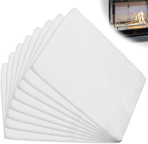 8 Pezzi di Lana di Ceramica per Camini a Bioetanolo, 30 x 20 cm, Spugna per Bruciatori, Camino da Tavolo in Gel Etanolo, Ricambio Isolante in Fibra