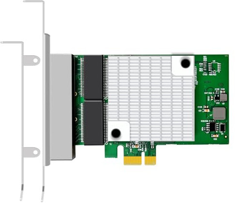 GLOTRENDS ST7387 4-Port Gigabit PCIe Ethernet Netzwerkkarte, 4 x RTL8111H Chip, 4 x RJ45 LAN Port, PCIe X1 Installation