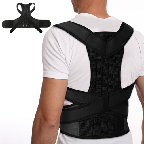 Dittybuy Espalda recta Cinturón de sujeción de espalda Corrección de postura Mujer: Cinturón para espalda Para una postura recta Cinturón de corrección para hombres (XL)