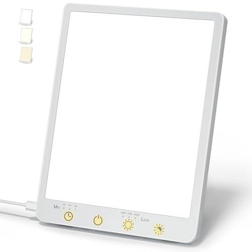 BRAND SET Light Therapy Lamp - 10000 Lux Therapy Light, 3 Color Temperature & Wall Mount with Memory Function, Touch Control Portable Therapy Lamp with Adjustable Brightness for Home & Office.