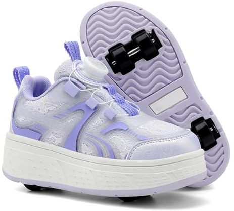 ENEN Chaussure Roller Fille, Automne Mode Basket Roller pour Enfan Chaussure a Roulette Garcon Fille Garçons Roues Basket a Roulette Adolescents pour Extérieur