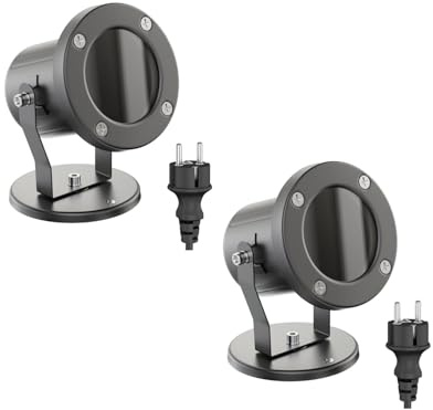 ledscom.de 2 Stück Gartenstrahler MIBU für außen, IP55, Stecker, anthrazit, 1x GU10 max. 15W