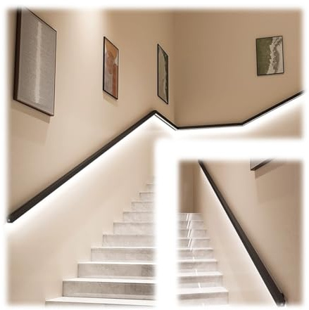 DZZTHSH Corrimano Interno per Scale con Luci LED, Corrimano per Scale con Luci LED, Villa, Corrimano da Muro con Sensore di Presenza, Luci da Muro Lunghe in Acciaio Inox