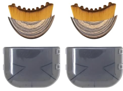 DOKRIN Brosses pour le corps,Masseur pour le menton, design ergonomique, outil de modelage du visage, poils naturels doux (2 pièces, poils moyens, 7 cm)