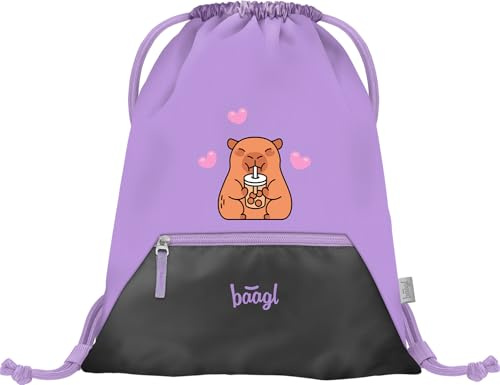 Baagl Gym Bag for Girls - Waterproof Shoe Bag for Children - School and Nursery Sports Bag, Sports Bag