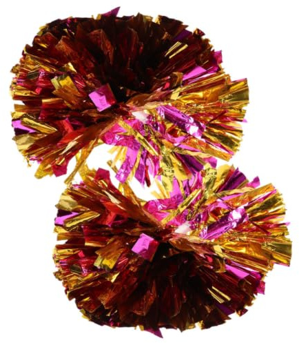 VICASKY 2 Pièces Pompons de Cheerleading Réutilisables en PE Stimulation Visuelle et Tactile, Accessoires Compacts pour Compétition de Danse et Acclamations Sportives