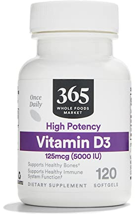 365 by Whole Foods Market, Vitamin D3 5000 IU, 120 ct