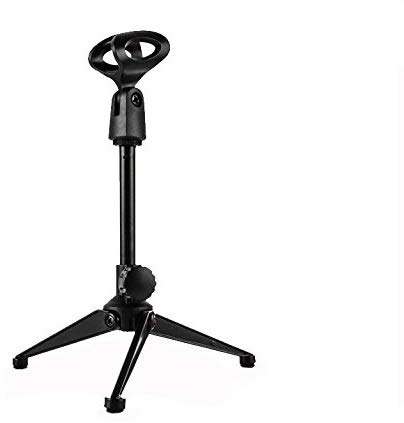 OFKPO Soporte de Micrófono de Tres Patas para Escritorio de Metal, Puede Levantar el Soporte del Micrófono