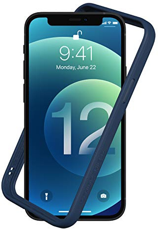 RHINOSHIELD Bumper Case compatible with [iPhone 12 mini] | CrashGuard NX - Shock Absorbent Slim Design Protective Cover 3.5M / 11ft Drop Protection - Navy Blue