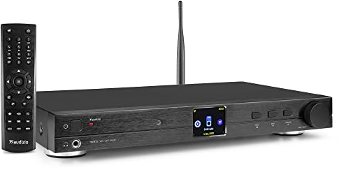 Audizio Trento - Internetradio WLAN, DAB Tuner für HiFi Anlage, DAB Receiver HiFi, WLAN Digitalradio mit Fernbedienung, 2,4 Display, 99 Speicherplätze, Sleeptimer & Wecker, FM Tuner, Radio Receiver