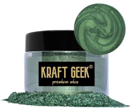 Premium Grönt Glimmerpulver 50g. Pulverfärg för Epoxyhartspigment, Naturligt Tvålfärgämne, Stearinljus, Slime, Badbomber, Smink, Nagel, Tygfärg, Vaxsmältning etc.